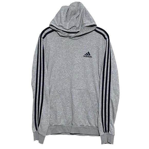 Adidas Essential Three Stripes Hoodie Sweatshirt Mens S Athleisure Athletic Cozy - Picture 1 of 7
